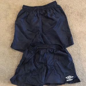 2 pair extra small umbro kids shorts